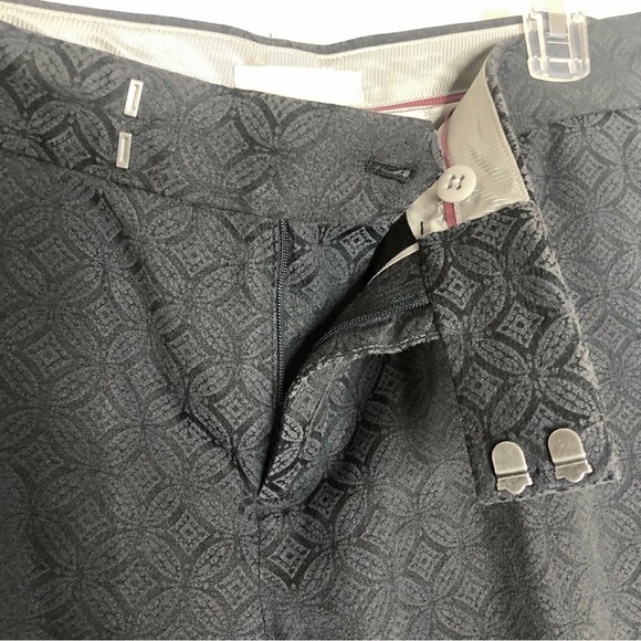 Banana Republic navy blue cropped pants jacquard print size 10 - Picture 6 of 11